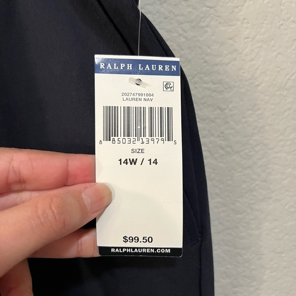 NWT Lauren Ralph Lauren Navy Capri/Slacks size 14W - Picture 4 of 6